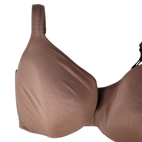 Cacique Full Coverage Bra Brown 40H Underwire Adj Seamless Square Lightly Lined - Picture 2 of 10